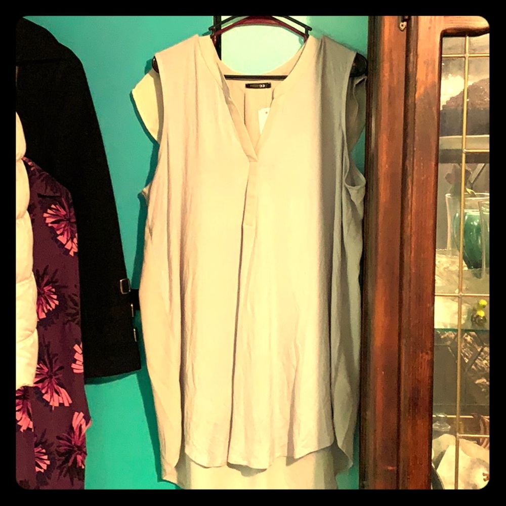 Sleeveless blouse BRAND NEW 2x GREY